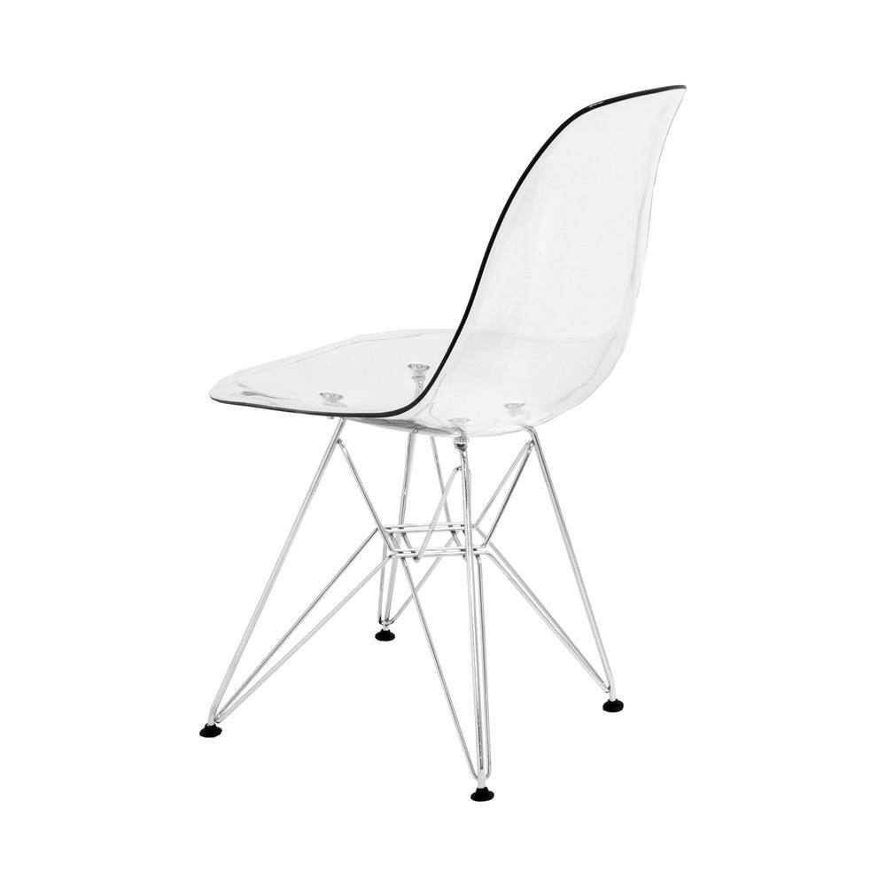 Mid-Century Scandinavian Matte Black Metal Side Chair with Low Back