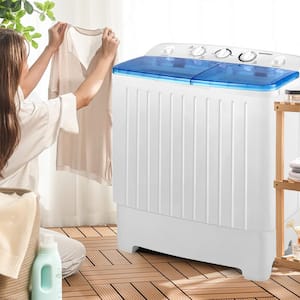 2 cu. ft. Top Load Washer Twin Tub Washing Machine with Drain Pump in White