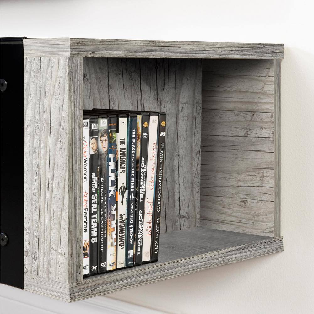 Seaside Pine Wall Mounted Media Console with Sliding Door