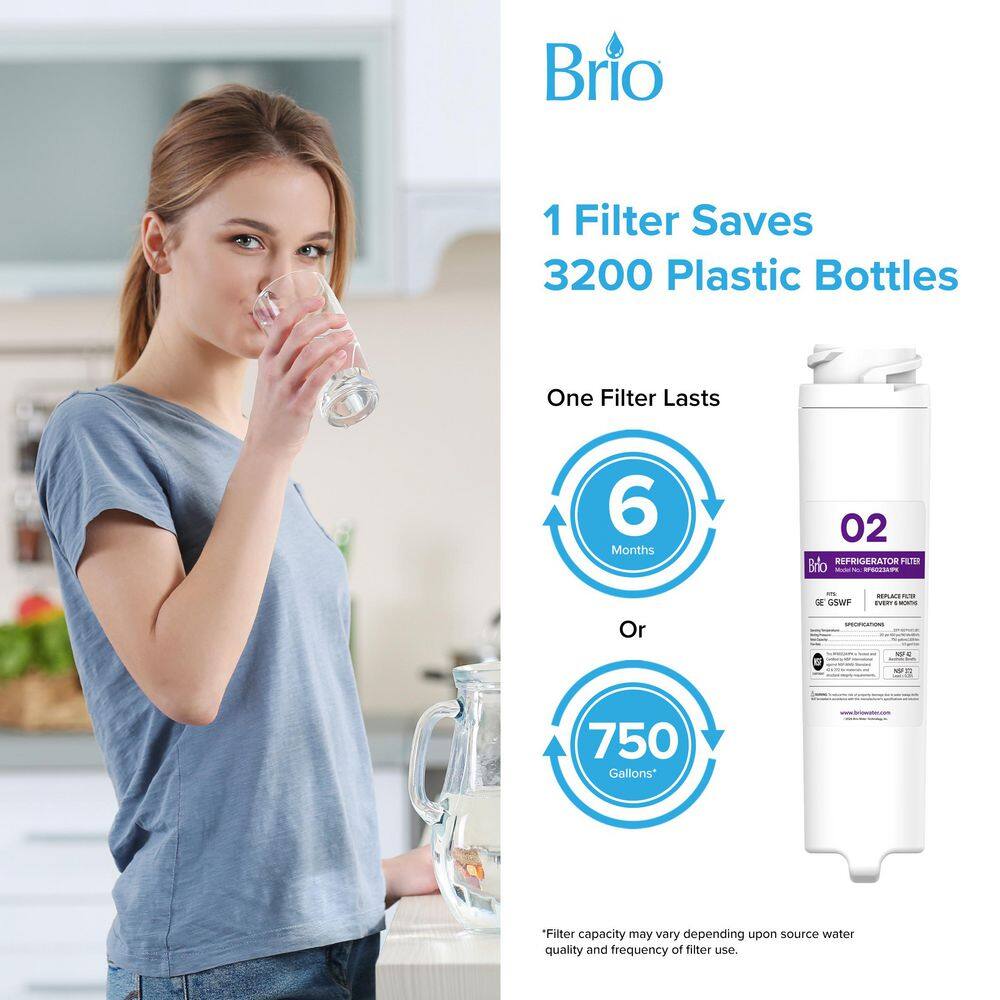 Brio White Refrigerator Water Filter Replacement Cartridge