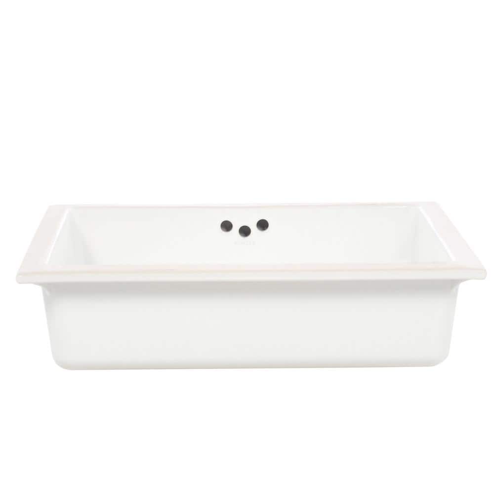 Kathryn White Rectangular Ceramic Undermount Bathroom Sink