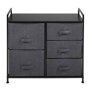 32.7 in. W x 30.3 in. H x 11.4 in. D Non-Woven Freestanding Cabinet in Black