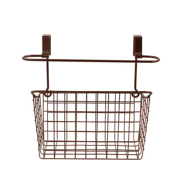 Grid Over the Cabinet Towel Bar and Medium Basket in Bronze