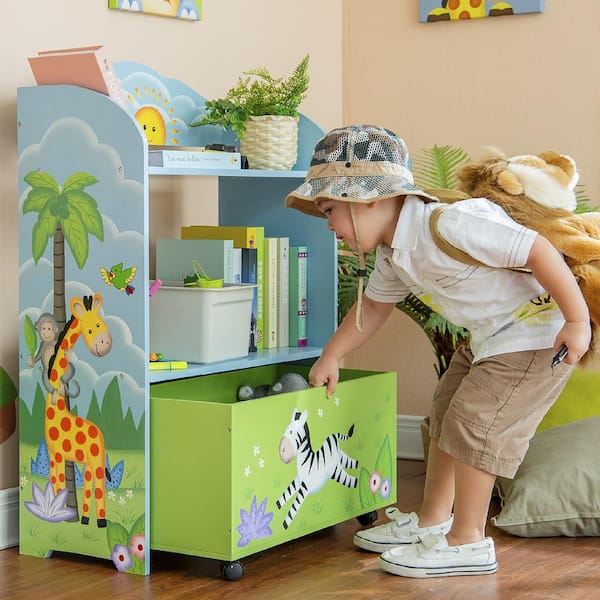 Kids' Toy Organizer with 16 Storage Bins Natural/Mint - Humble Crew