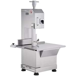 Commercial Electric Meat Bandsaw 2200-Watts Stainless Steel Countertop Bone Saw Machine 0-7.1 in. Thickness, Silver