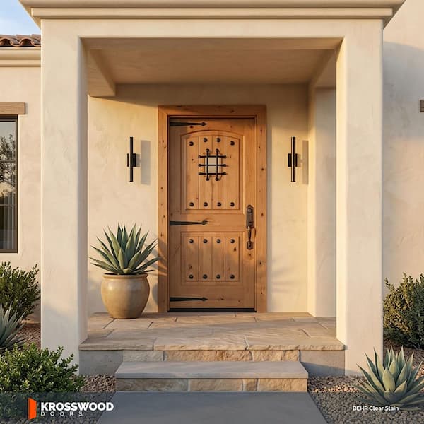 Krosswood Doors 36 in. x 80 in. Mediterranean Knotty Alder Arch