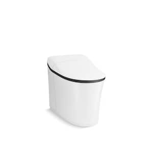 Eir 1-Piece Single flush Elongated Smart Toilet with 0.8/1.0 GPF Dual-Flush in White with Matte Black