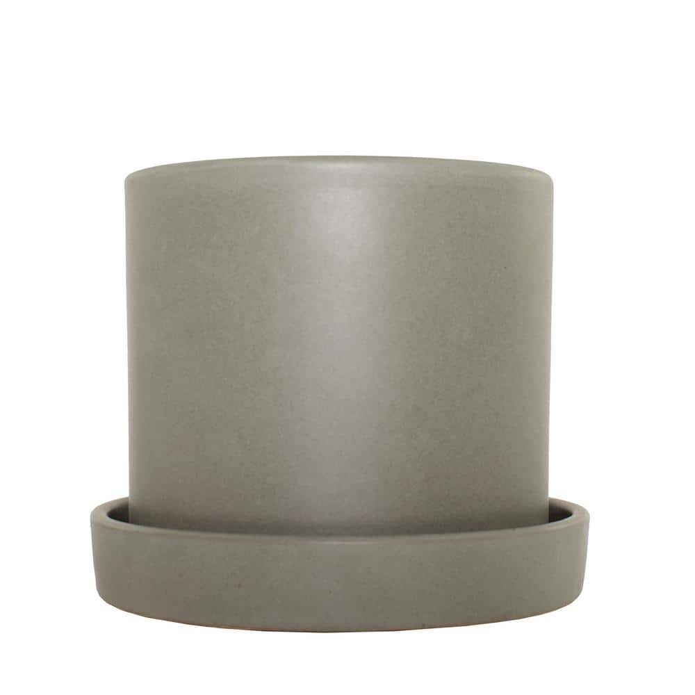 9.5'' Cream Natural Fiber Indoor Planter with Saucer