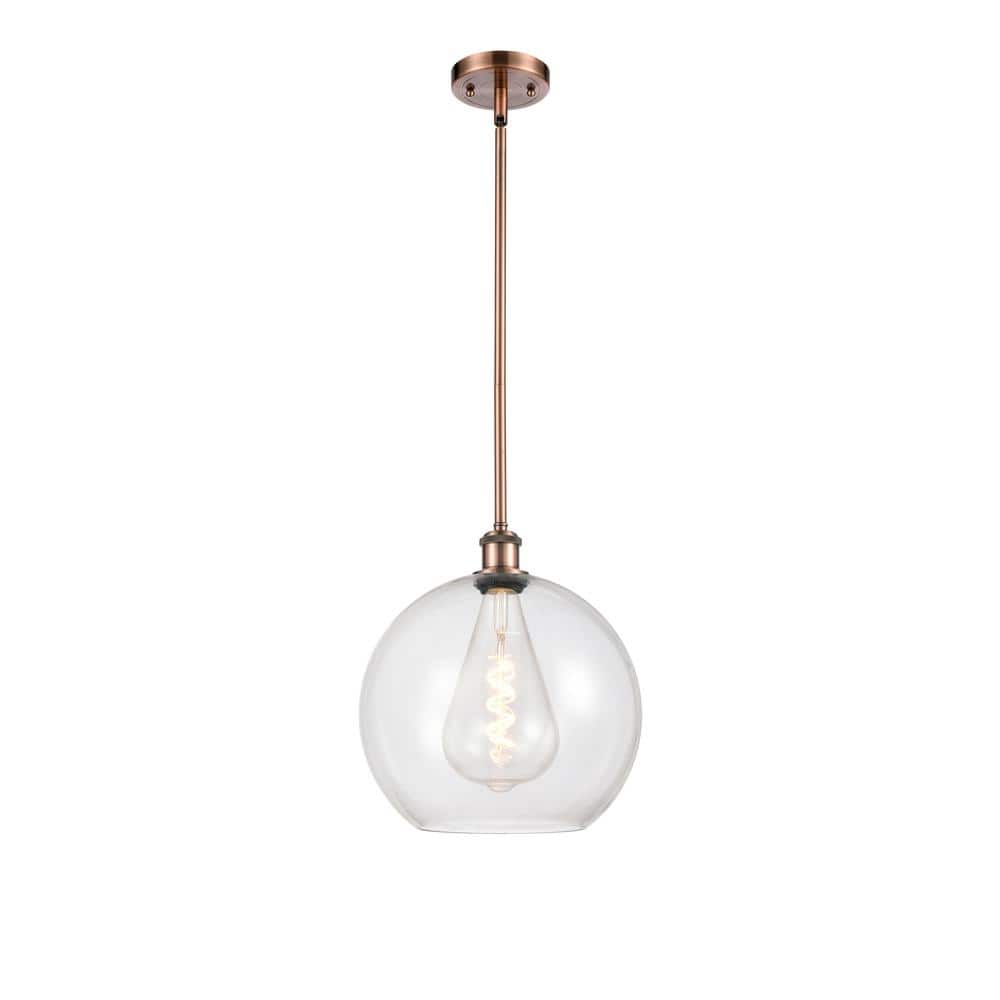 Athens 60-Watt 1 Light Antique Copper Shaded Mini Pendant Light with Clear glass Clear Glass Shade price history on PriceWatchPro