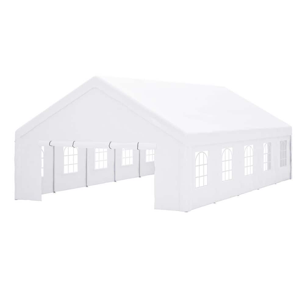 20 ft. W x 32 ft. D White Heavy Duty Carport with Metal Frame & Galvanized Steel Roof price history on PriceWatchPro