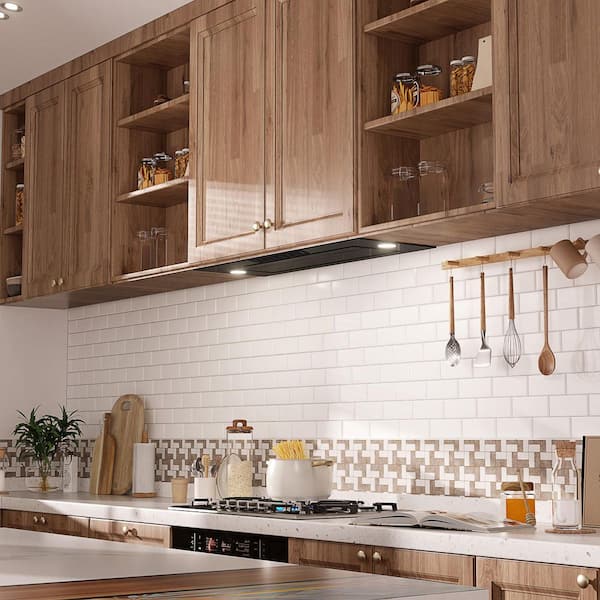 36 in. 900 CFM Ductless Convertible Insert Range Hood in Stainless Steel and Black Glass with LED Lights