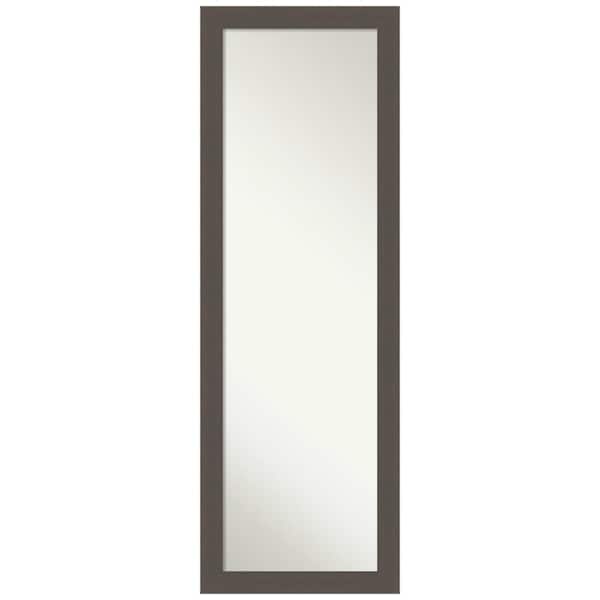 Amanti Art Large Rectangle Pewter Silver Metallic Hooks Modern Mirror (51.5 in. H x 17.5 in. W)