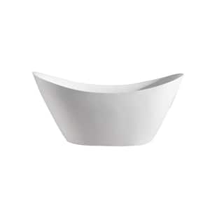 Lulu 68 in. Acrylic Flatbottom Freestanding Bathtub in White