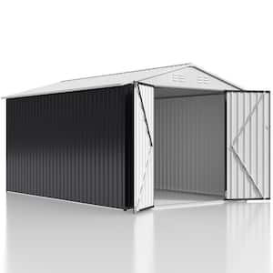 8 ft. W x 12 ft. D Outdoor Metal Shed Storage with Updated Frame Structure and Lockable Doors, White (96 sq. ft.)