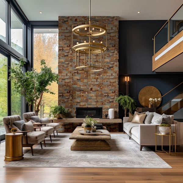 Three Rivers Gold Ledger Panel 9 in. x 24 in. Splitface Slate Wall Tile (4.5 sq. ft./Case)