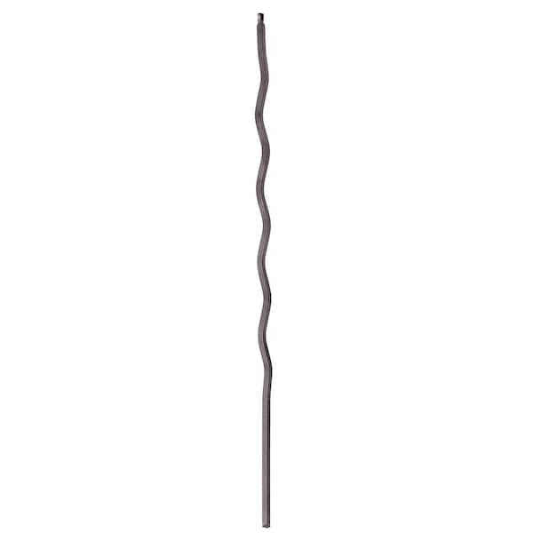 arteferro 44 in. x 9/16 in. Wavy Bar Old World Copper Powder Coated Wrought Iron Metal Stair Baluster
