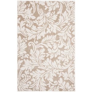 Amherst Wheat/Beige 4 ft. x 6 ft. Floral Geometric Area Rug