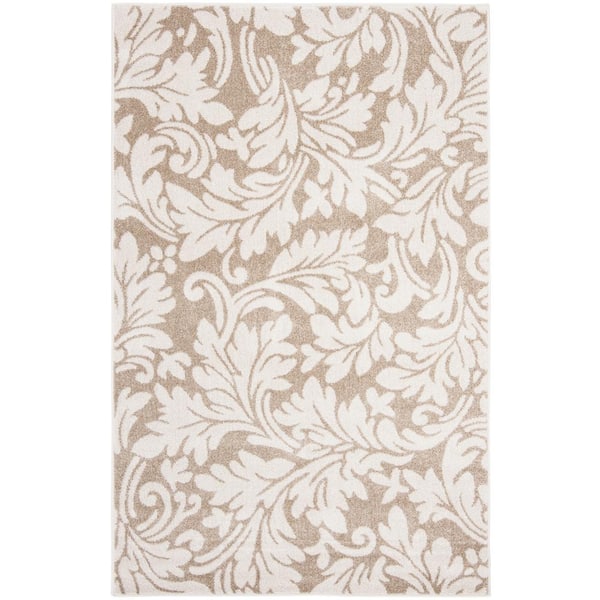 SAFAVIEH Amherst Wheat/Beige 5 ft. x 8 ft. Floral Geometric Area Rug