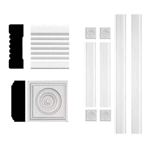 HOUSE OF FARA 3/4 in. x 2-1/4 in. x 6 ft. MDF Fluted Window Casing Moulding Set
