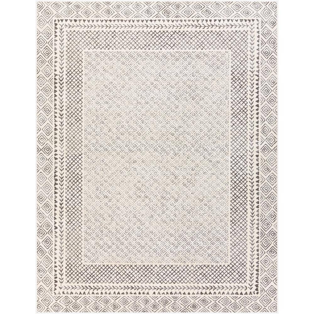 Lucillia Medium Grey 6 ft. 7 in. x 9 ft. Border Area Rug price history on PriceWatchPro