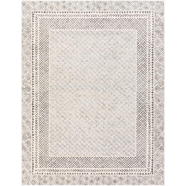 Lucillia Medium Grey 6 ft. 7 in. x 9 ft. Border Area Rug