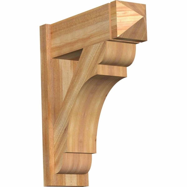 Ekena Millwork 8 in. x 28 in. x 24 in. Olympic Arts and Crafts Rough Sawn Western Red Cedar Outlooker