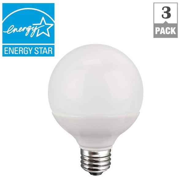 TCP 40W Equivalent Soft White (3000K) G25 Non-Dimmable LED Light Bulb (3-Pack)