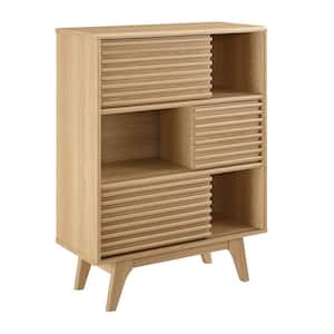 Render Oak Three-Tier Display Storage Cabinet Stand