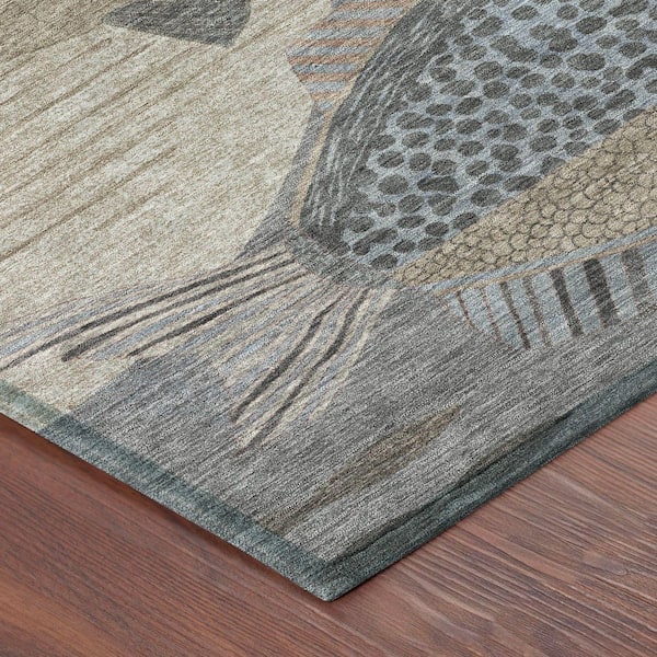 Chantille Machine Washable Indoor/Outdoor Abstract ACN2447 Gray 9 ft. x 12 ft. Area Rug