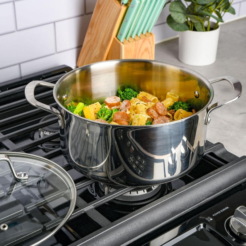5 Quart Stainless Steel Dutch Oven with Vented Glass Lid