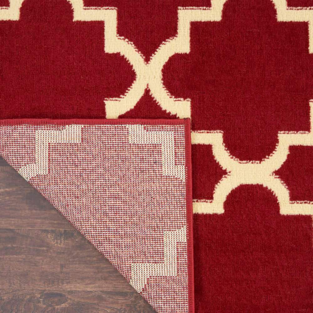 Tufted Handmade 5' x 7' Rectangular Red Spot Resistant Rug