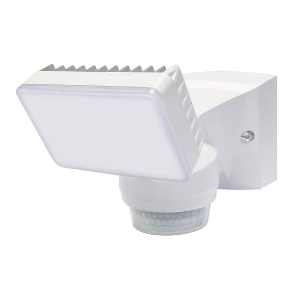 IQ America 180-Degree White Motion Activated Outdoor Integrated LED Flood Light with 1500 Lumens.