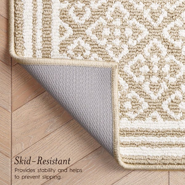Isla 2-Tone Berber/Ivory 2 ft. x 5 ft. Geometric 2-Piece Area Rug Set