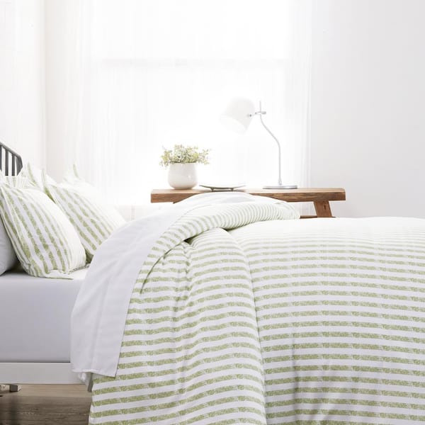 Becky Cameron Rugged Stripes Patterned, Light Grey And White Striped Duvet Cover Set