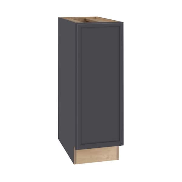 Home Decorators Collection Franklin 9 in. W x 24 in. D x 34.5 in. H Assembled Plywood Full Height Door Base Kitchen Cabinet in Valiant Onyx Left