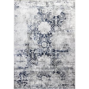 Capri Grey/Blue 9 ft. x 12 ft. (8'6" x 11'6") Abstract Contemporary Area Rug