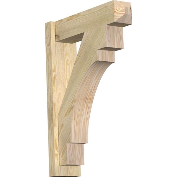 Ekena Millwork 6 in. x 30 in. x 22 in. Douglas Fir Merced Craftsman Rough Sawn Outlooker