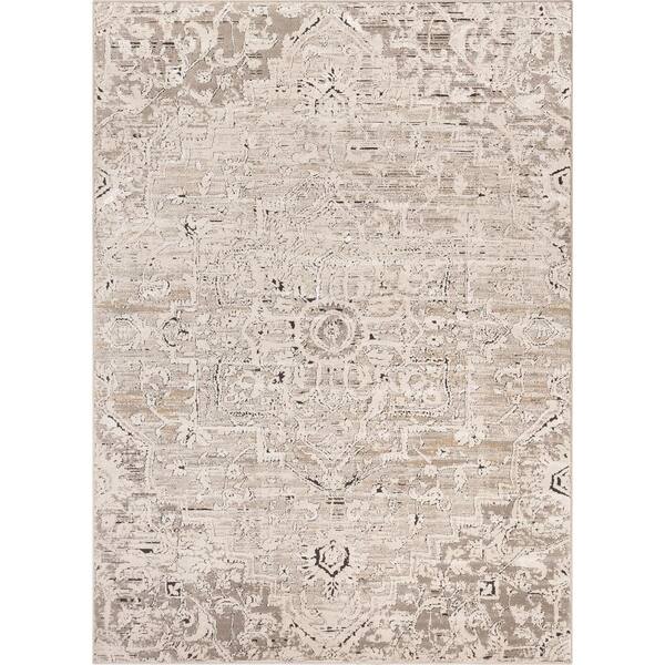 Well Woven Tikal Thea Ivory Grey, Solar System Rug 5×7