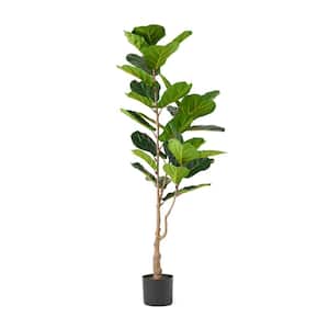 Sherard 5 ft. Green x 2 ft. Green Artificial Fiddle-Leaf Fig Tree