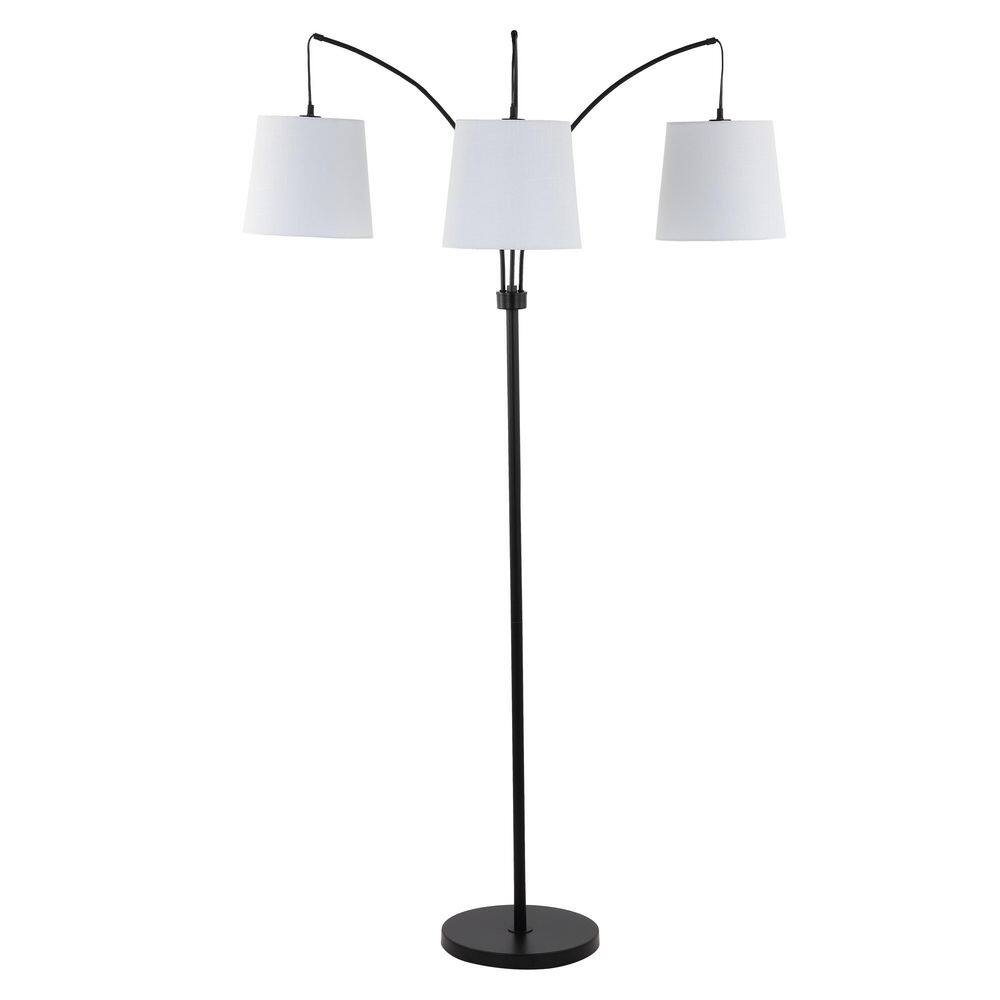 Sylva 72.5" Black Adjustable 3-Light Iron Floor Lamp