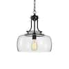 Warehouse of Tiffany Karha 15 in. 1-Light Indoor Black Finish Pendant ...