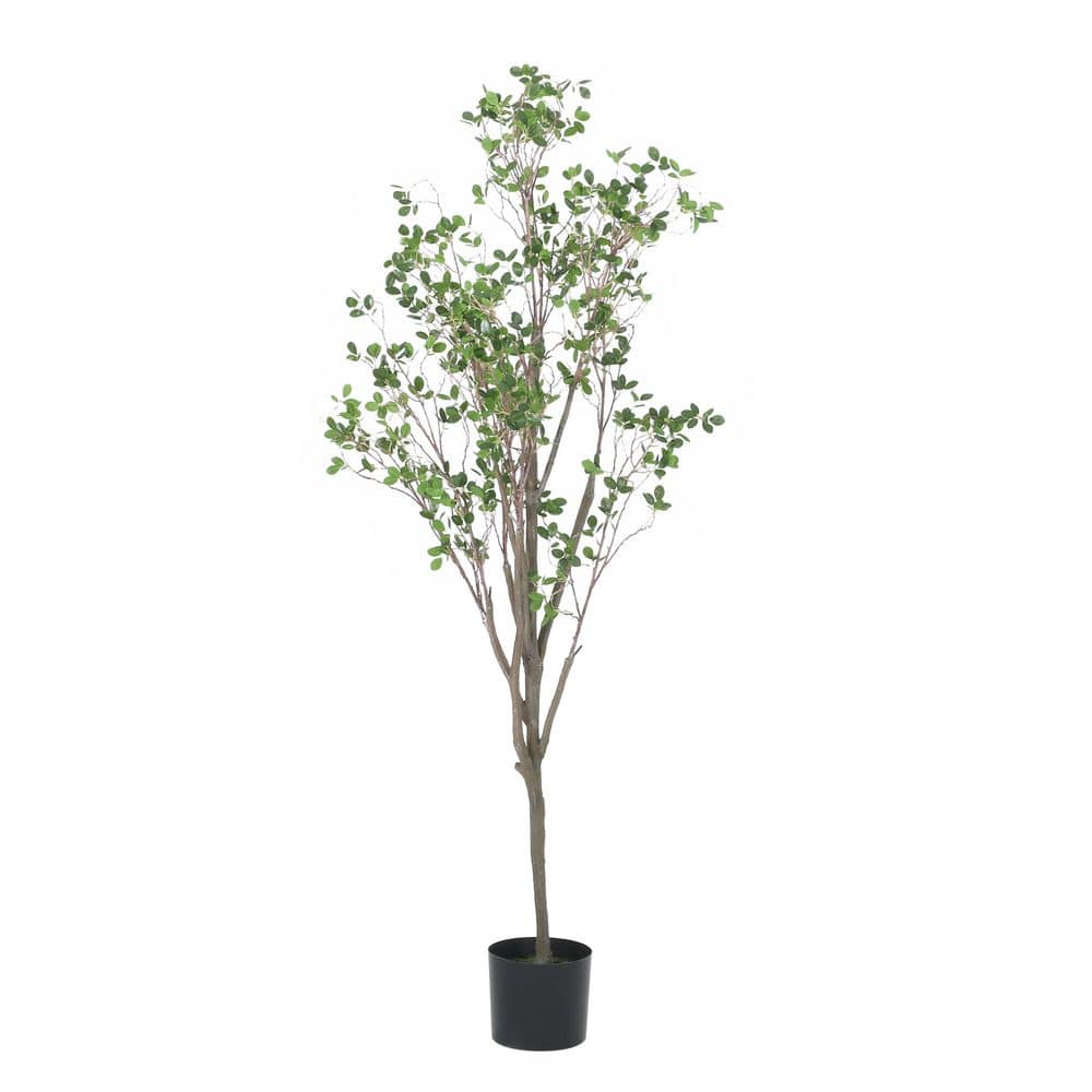 6 ft. Artificial Leaf Tree in Pre-Potted DQ74359.00 - The Home Depot