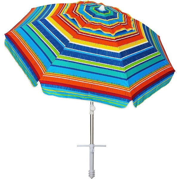 Dyiom Beach Umbrellas for Sand Heavy-Duty Wind Portable in 6.5ft Outdoor Umbrella in Active Yellow
