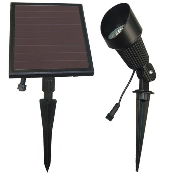 Solar Goes Green Low Watt LED Landscape Dusk to Dawn Light Control Spot Light, Black, Warm White Light