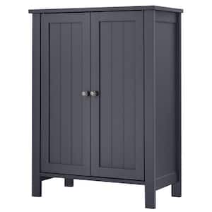 23.6 in. W x 11.8 in. D x 31.5 in. H Gray Bathroom Linen Cabinet Floor Standing Cabinet with 2 Adjustable Shelves