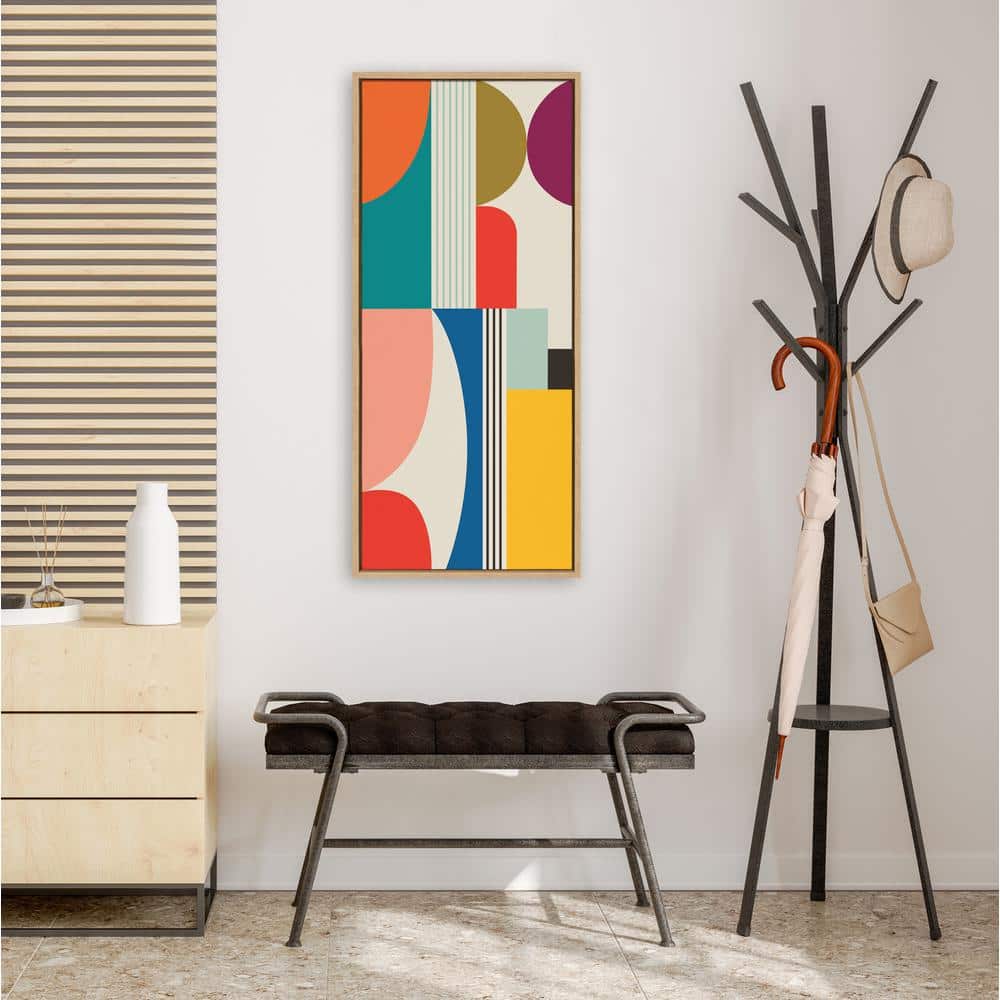 Colorful Abstract Mid-Century Modern Canvas Wall Art, 20" x 43"