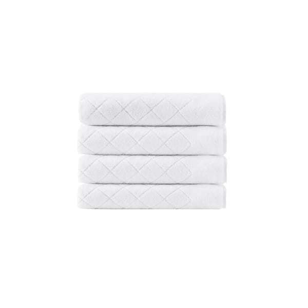 Unbranded Gracious 4-Piece White Turkish Cotton Hand Towels