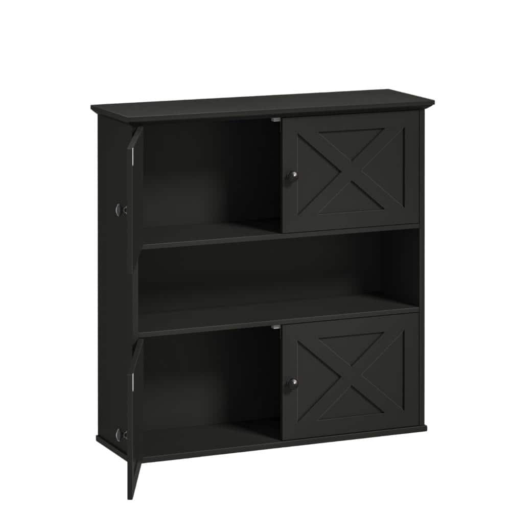 31.5 in. W x 33 in. H Black Wall Mounted Medicine Cabinet without Mirror with 4 Barn Doors price history on PriceWatchPro