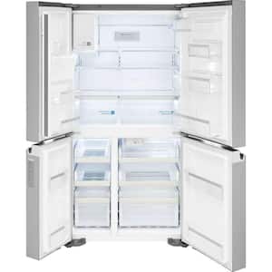Gallery 36 in. Wide 21.5 cu. ft. Counter-Depth 4-Door Refrigerator in Stainless Steel