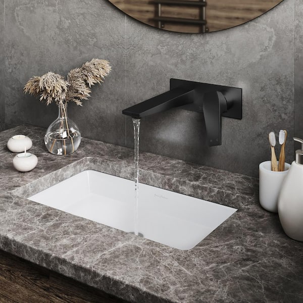 Swiss Madison Voltaire Single-Handle Wall Mount Bathroom Faucet in Matte Black
